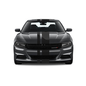 Dual Racing Stripes [3x] 3", 2", 8" x 74" - Vinyl Decals - Fits All Vehicles Fusion Decals