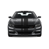 Dual Racing Stripes [3x] 3", 2", 8" x 74" - Vinyl Decals - Fits All Vehicles Fusion Decals