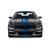 Dual Racing Stripes [3x] 3", 2", 8" x 74" - Vinyl Decals - Fits All Vehicles Fusion Decals