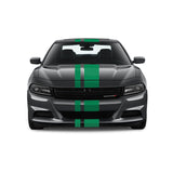 Dual Racing Stripes [3x] 3", 2", 8" x 74" - Vinyl Decals - Fits All Vehicles Fusion Decals