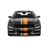 Dual Racing Stripes [3x] 3", 2", 8" x 74" - Vinyl Decals - Fits All Vehicles Fusion Decals