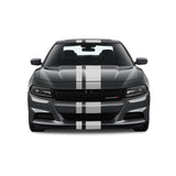 Dual Racing Stripes [3x] 3", 2", 8" x 74" - Vinyl Decals - Fits All Vehicles Fusion Decals