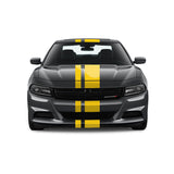 Dual Racing Stripes [3x] 3", 2", 8" x 74" - Vinyl Decals - Fits All Vehicles Fusion Decals