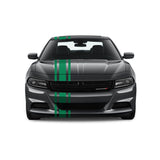 Dual Racing Stripes [3x] 6", 2", 6" x 74" - Vinyl Decals - Fits All Vehicles Fusion Decals