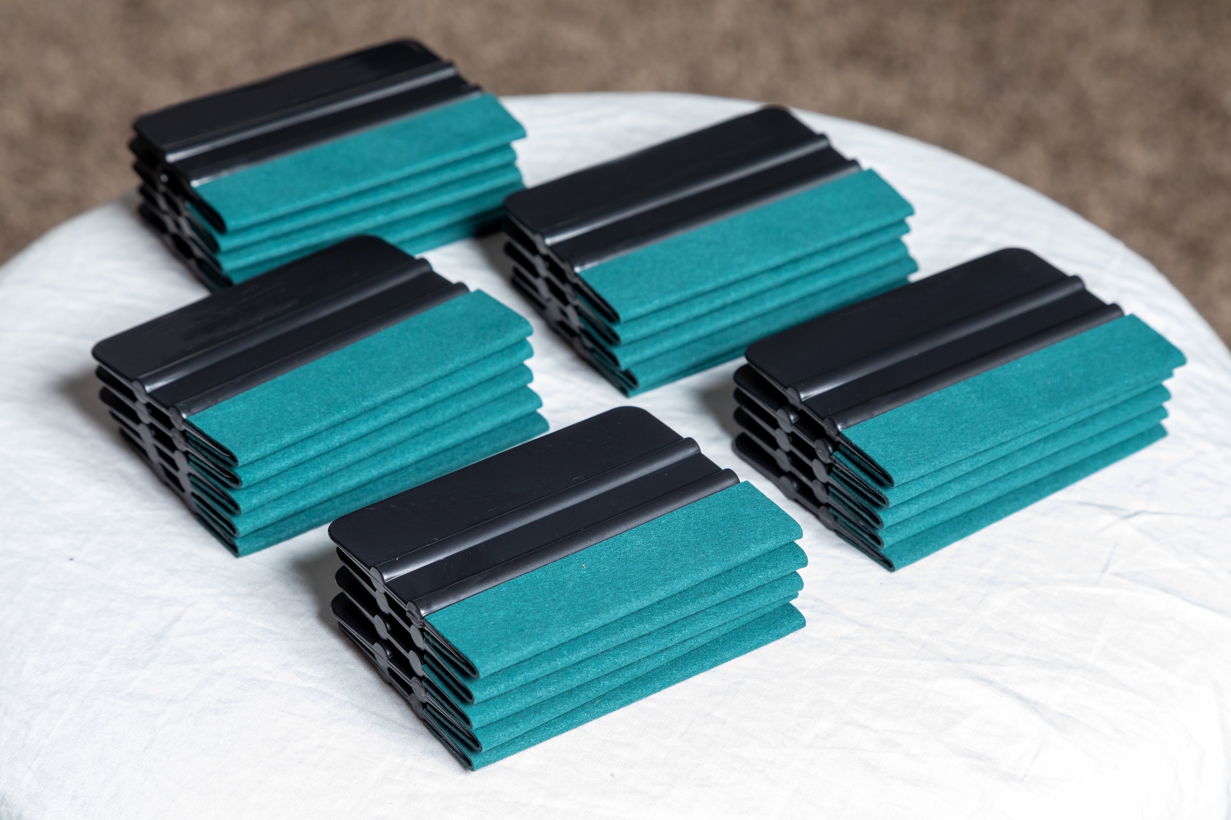 Black 4in x 3in Automotive Vinyl Squeegee with Suede for Decals Wrap Tint Application Tool Scraper Fusion Decals