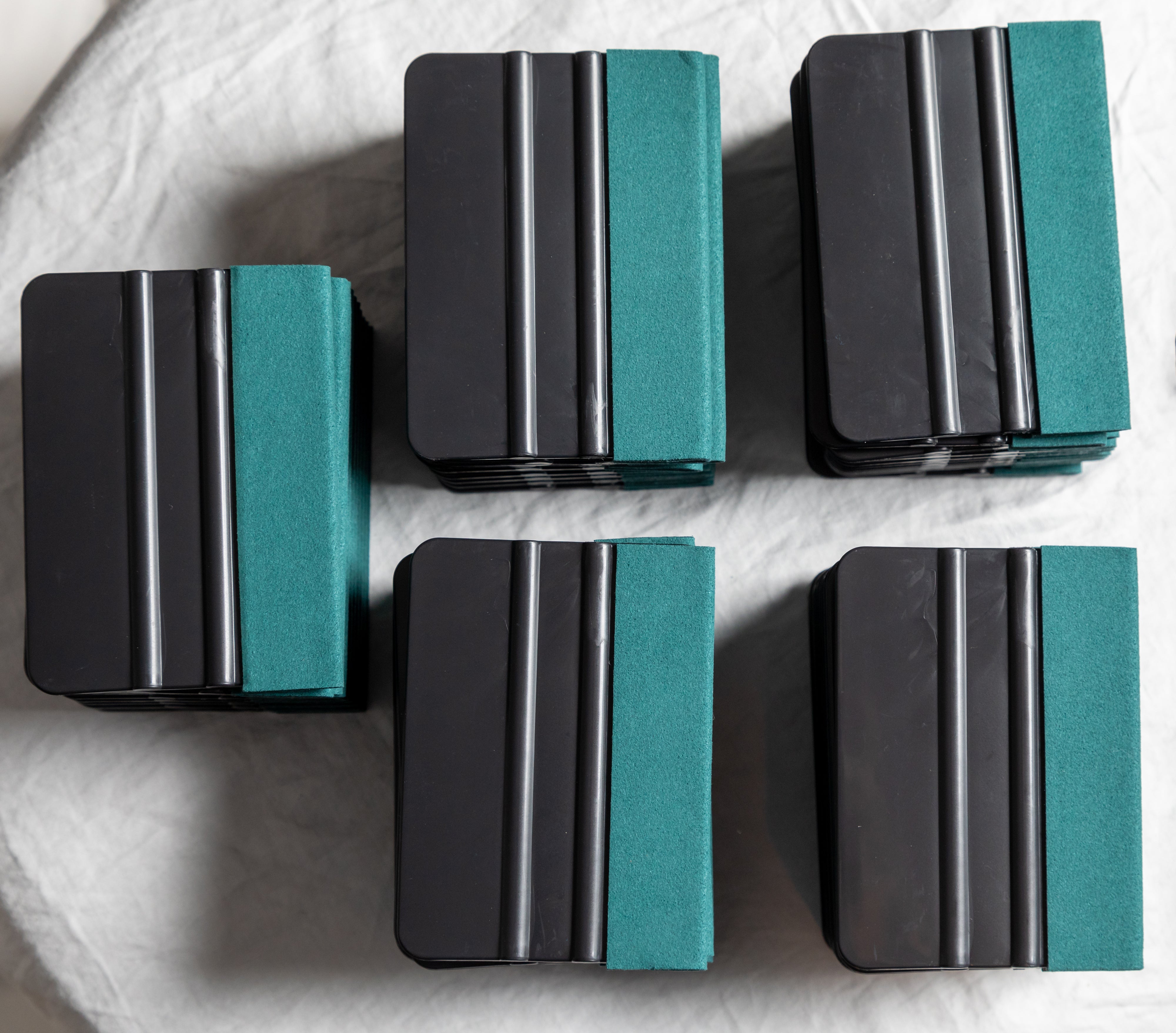 Black 4in x 3in Automotive Vinyl Squeegee with Suede for Decals Wrap Tint Application Tool Scraper Fusion Decals