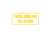 Young, Dumb and Full of Cum Outdoor Vinyl Wall Decal - Permanent