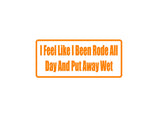 I Feel Like I Been Rode All Day And Put Away Wet Outdoor Vinyl Wall Decal - Permanent