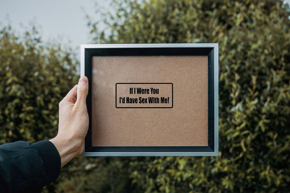 If I Were You I'D Have Sex With Me! Outdoor Vinyl Wall Decal - Permanent - Fusion Decals