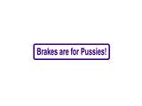 Brakes Are For Pussies Outdoor Vinyl Wall Decal - Permanent
