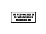 Are we guna ride or are we gonna dick around all day Outdoor Vinyl Wall Decal - Permanent