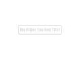 My other toy has tits! Outdoor Vinyl Wall Decal - Permanent