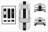 Dual 8" Vinyl Racing Stripe w/Pins [18"] - "fits" - Chevy Camaro 2010 to 2015 Fusion Decals