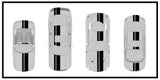 Dual Racing Stripes [3x] 5" , 2", 12" x 74" - Vinyl Decals - Fits All Vehicles Fusion Decals