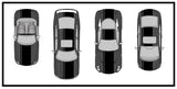Dual Racing Stripes [3x] 2" , 2", 24" x 74" - Vinyl Decals - Fits All Vehicles Fusion Decals