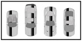 Dual Racing Stripes [3x] 3" , 2", 12" x 74" - Vinyl Decals - Fits All Vehicles Fusion Decals