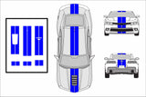 Dual 8" Vinyl Racing Stripe w/Pins [18"] - "fits" - Chevy Camaro 2010 to 2015 Fusion Decals