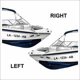 Customize Your Boat Registration Decal - Choose Size & Color & Font - Free Squeegee (PAIR) Fusion Decals