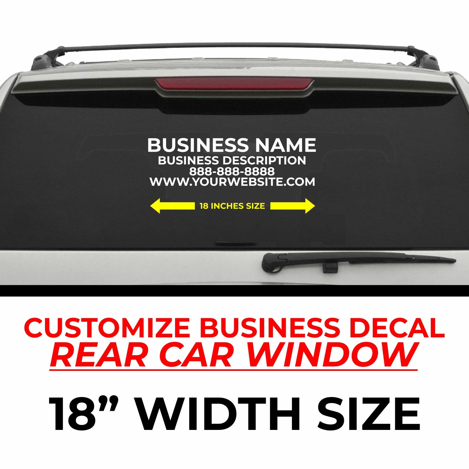 Customize Your Business Decal - Choose Size & Color & Font - Free Squeegee Included Fusion Decals