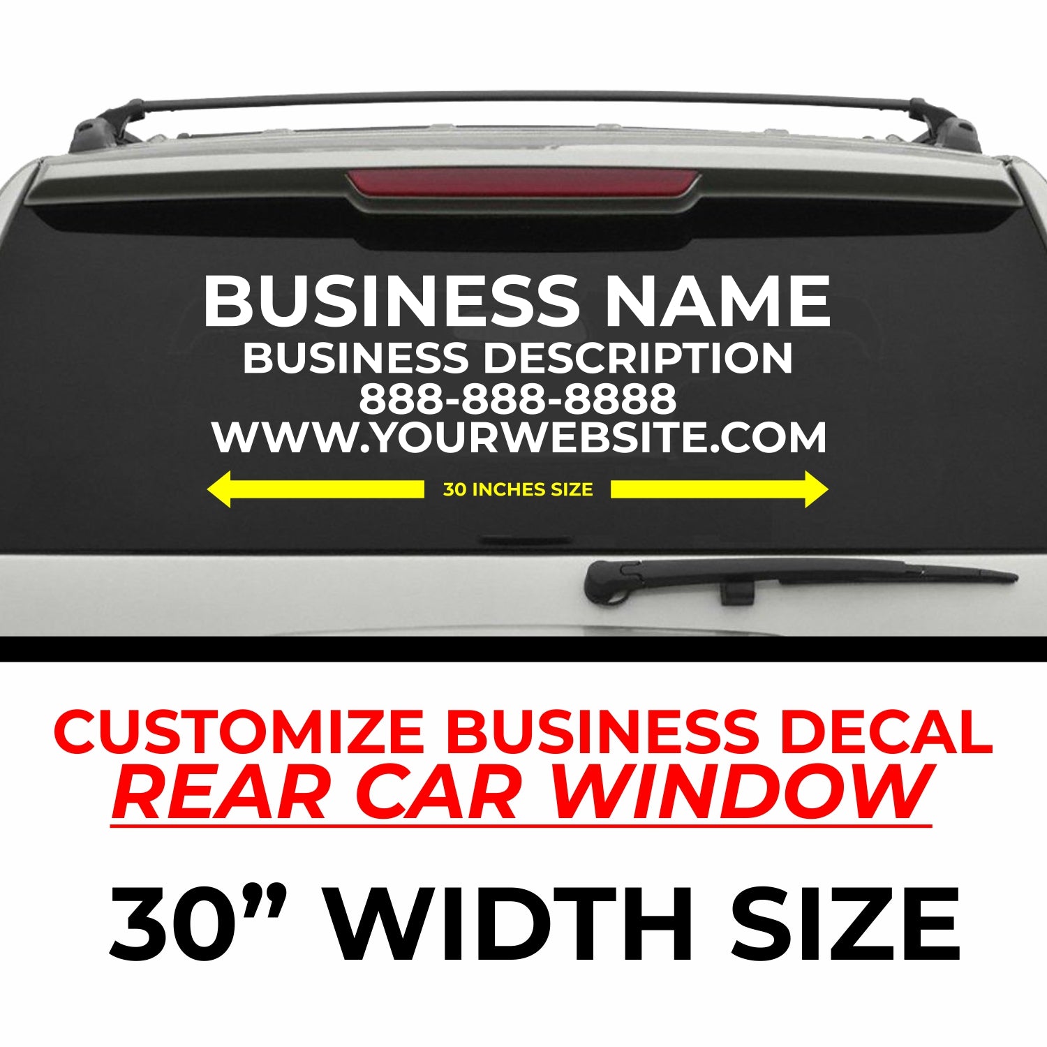 Customize Your Business Decal - Choose Size & Color & Font - Free Squeegee Included Fusion Decals