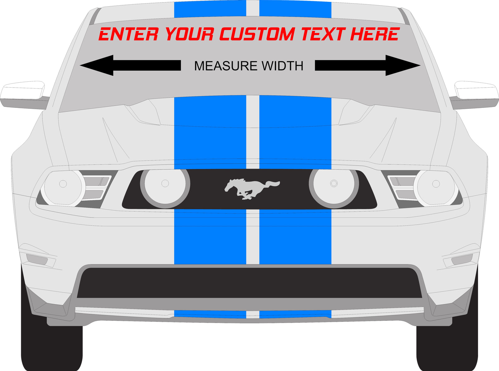 Custom Pair of Windshield Banners- Any Color Text Size Font - Fits All Vehicles - Free Squeegee Fusion Decals