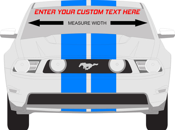 Custom Pair of Windshield Banners- Any Color Text Size Font - Fits All Vehicles - Free Squeegee