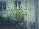 God, give me chastity and moderation, but not yet. Car or Wall Vinyl Decal - Fusion Decals
