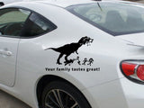 T REX Ate your stick family Decal Sticker Car Vinyl 10" Long-Wide Cut Vinyl Wall Decal - Fusion Decals
