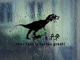 T REX Ate your stick family Decal Sticker Car Vinyl 10" Long-Wide Cut Vinyl Wall Decal - Fusion Decals