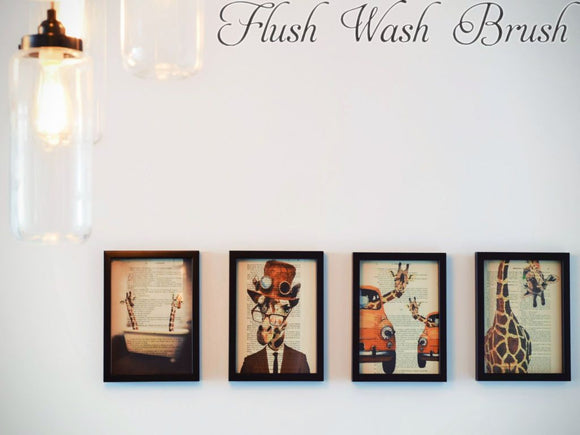 Flush * Wash * Brush Car or Wall Vinyl Decal - Fusion Decals