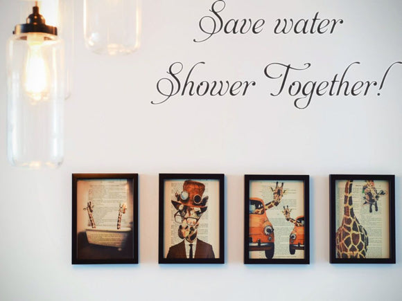 Save water  SHOWER TOGETHER! Car or Wall Vinyl Decal - Fusion Decals