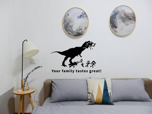 T REX Ate your stick family Decal Sticker Car Vinyl 10" Long-Wide Cut Vinyl Wall Decal - Fusion Decals