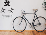 Female Style 01 Kanji Symbol Character  - Car or Wall Decal - Fusion Decals