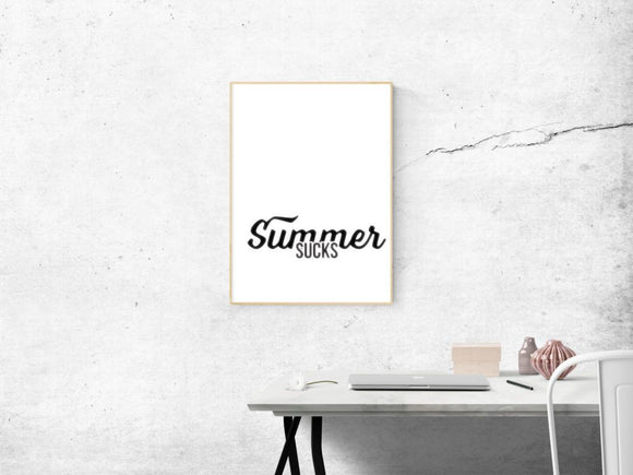 Summer Sucks  Vinyl Wall Decal - Car or Wall Decal - Fusion Decals