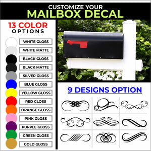 Customize Your Mailbox Decal - Choose Size & Color & Font - Free Squeegee Included