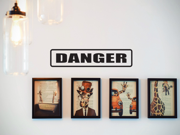 Danger Wall Decal - Removable - Fusion Decals