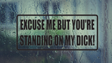 Excuse me but You're Standing on my Dick! Wall Decal - Removable - Fusion Decals