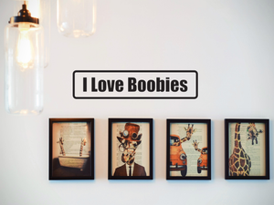 I Love Boobies Wall Decal - Removable - Fusion Decals