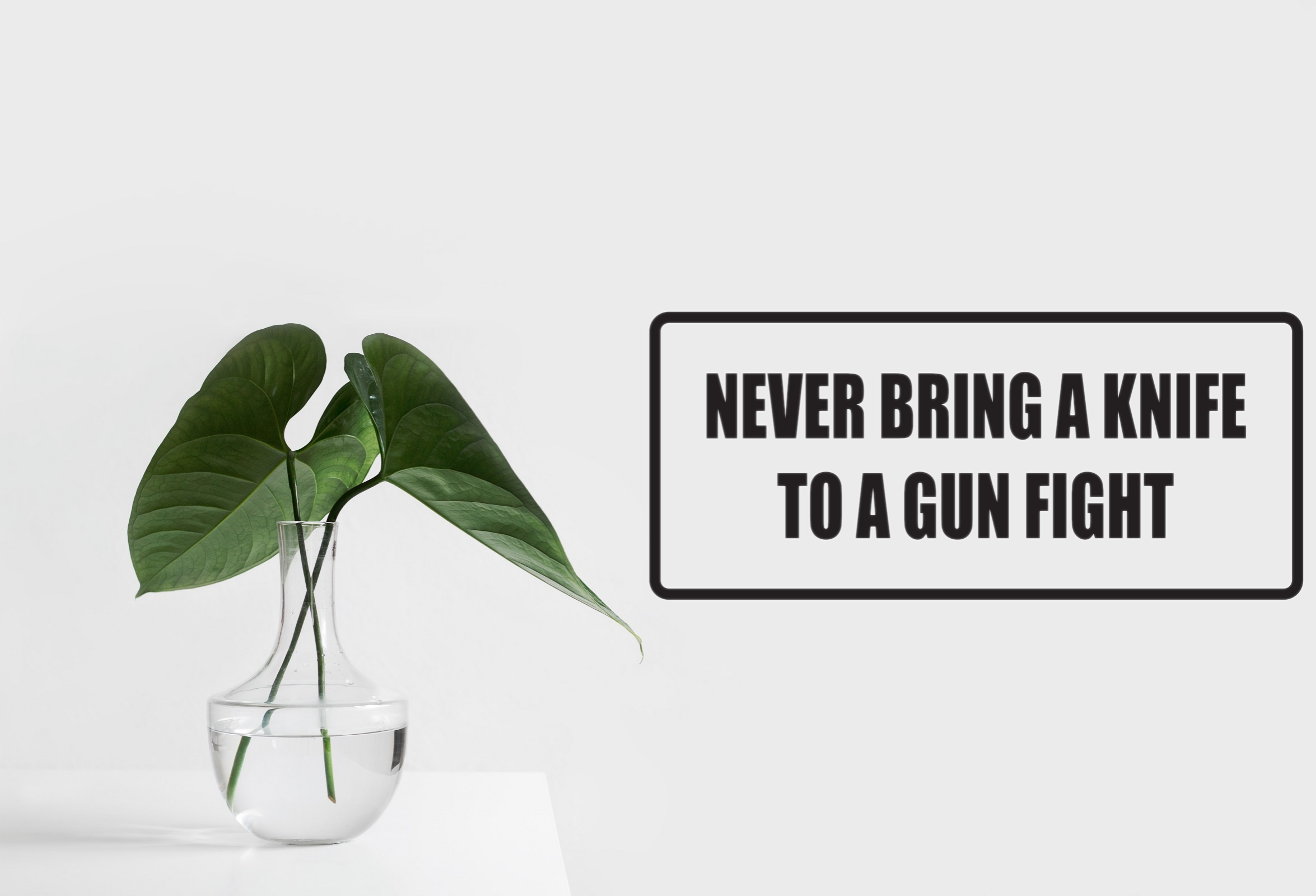 Never bring a knife to a gun fight - Car or Wall Decal – Fusion Decals