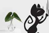 Black White Cat Style 8 Vinyl Wall Car Window Decal - Fusion Decals