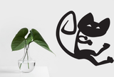Black White Cat Style 19 Vinyl Wall Car Window Decal - Fusion Decals