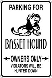 Parking for Basset Hound Owners Only Sign Vinyl Wall Decal - Fusion Decals