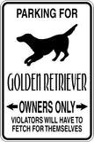 Parking for Golden Retriever Owners Only #2 Sign Vinyl Wall Decal - Fusion Decals