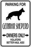 Parking for German Sheperd Owners Only Sign Vinyl Wall Decal - Fusion Decals