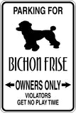 Parking for Bichon Frise Owners Only Sign Vinyl Wall Decal - Fusion Decals