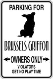 Parking for Brussels Griffon Owners Only Sign Vinyl Wall Decal - Fusion Decals