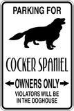 Parking for Cocker Spaniel Owners Only Sign Vinyl Wall Decal - Fusion Decals