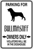 Parking for Bullmastiff Owners Only Sign Vinyl Wall Decal - Fusion Decals