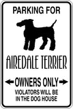 Parking for Airedale Terrier Owners Only Sign Vinyl Wall Decal - Fusion Decals
