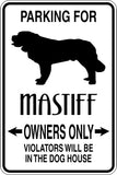 Parking for Mastiff Owners Only Sign Vinyl Wall Decal - Fusion Decals